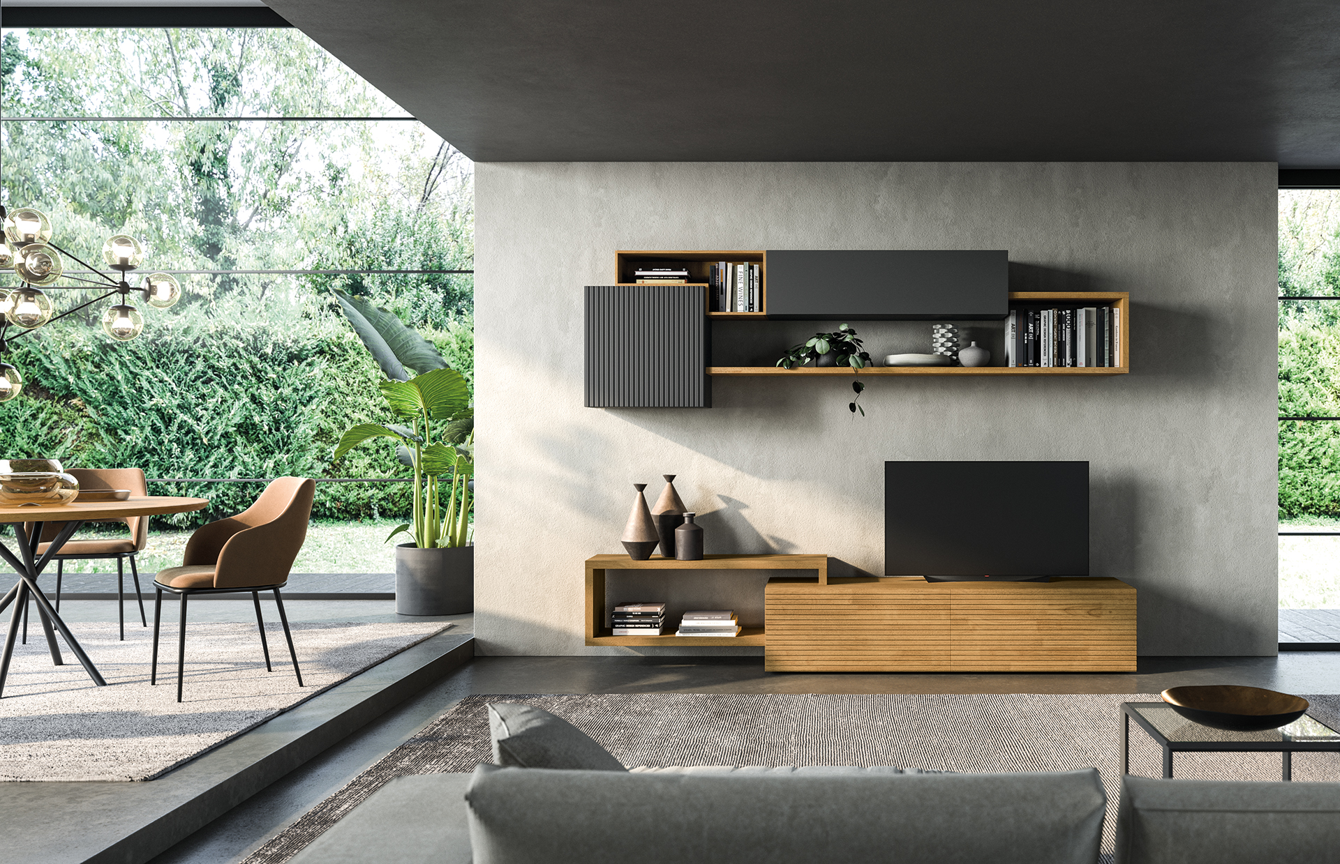 Pareti attrezzate — arredo in esposizione
