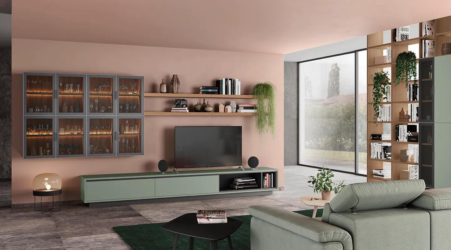 Pareti attrezzate — arredo in esposizione