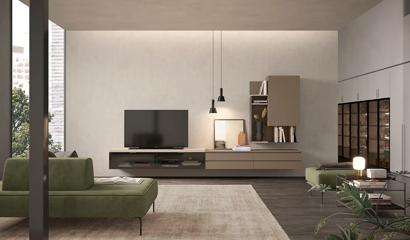 Pareti attrezzate — arredo in esposizione